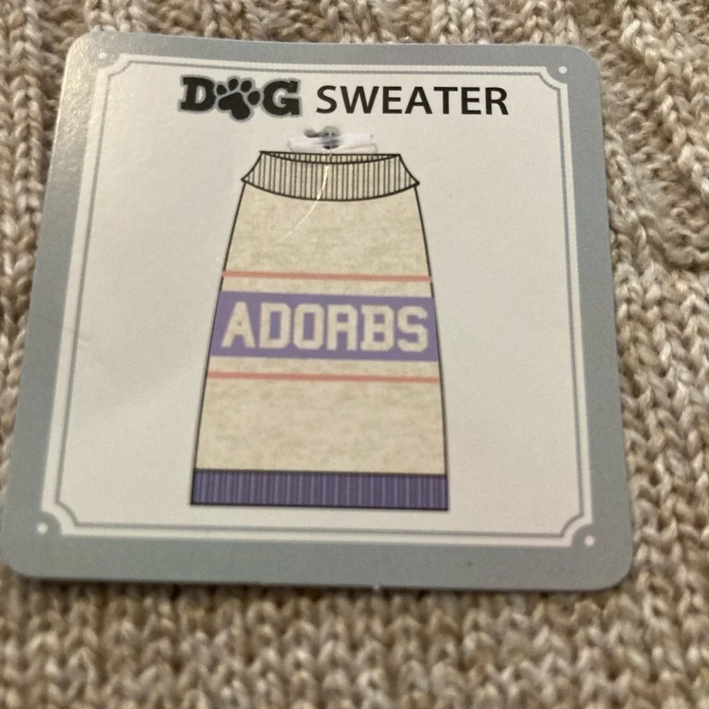 NWT dog sweater ADORBS Medium up to 40 lbs pet lavender beige